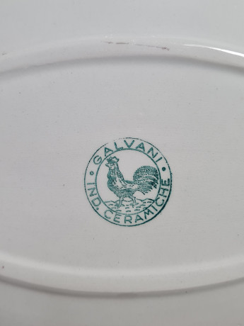 Тарелка сервировочная винтажная Galvani Keramik, керамика, 20 х 13 см, Италия, 1960-70гг.
