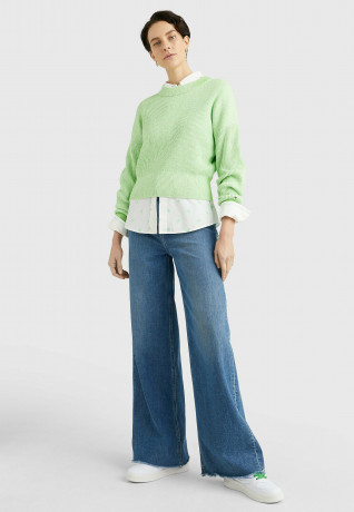 Tommy Hilfiger CROPPED Jumper spring lime УКОРОЧЕННЫЕ джемперы весенняя известь