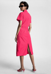 Tommy Hilfiger SOLID MIDI DRESS Day dress bright cerise pink ПЛАТЬЕ МИДИ SOLID Повседневное платье ярко-вишнево-розовый