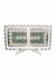 Поднос винтажный Beyer, с цветочным точечным декором, хрусталь, 33 х 18 см, Германия, 1970-80гг.