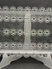 Поднос винтажный Beyer, с цветочным точечным декором, хрусталь, 33 х 18 см, Германия, 1970-80гг.