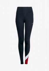 Tommy Hilfiger COLOUR-BLOCKED FULL LENGTH  Leggings Trousers desert sky ПОЛНАЯ ДЛИНА С ЦВЕТНЫМИ БЛОКАМИ Леггинсы Брюки небо пустыни