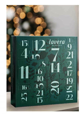 lavera Advent Calendar  2025 Адвент-календарь с натуральной косметикой, 24 сюрприза по уходу за кожей илицом и для макияжа, 50 см х 50 см 