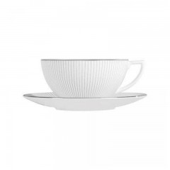 Wedgwood Wedgwood 'Jasper Conran Pin Stripe' Kaffeetasse / Teetasse 0,15 L mit Untertasse 2-tlg. Wedgwood "Jasper Conran Pin Stripe" Чашка кофейная/чайная 0,15 л с блюдцем, 2 предм.