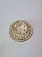 ELFENBEIN Чайное трио с обильной позолотой "Золотая флора", Германия, 1960-70гг.
