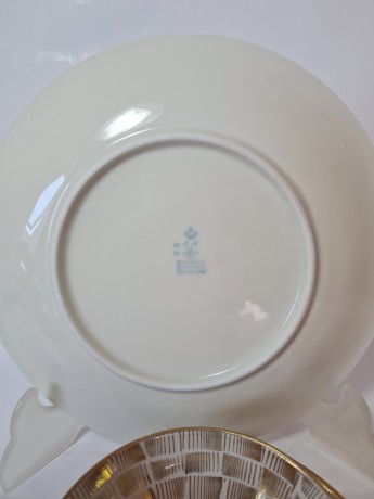 ELFENBEIN Чайное трио с обильной позолотой "Золотая флора", Германия, 1960-70гг.