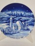 Тарелка декоративная винтажная Bavaria "Рождество в Германии", кобальт, фарфор, 19,5 см, Германия, 1987 год.
