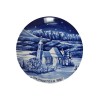 Тарелка декоративная винтажная Bavaria "Рождество в Германии", кобальт, фарфор, 19,5 см, Германия, 1987 год.
