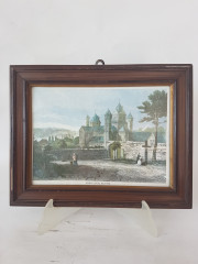 Картина винтажная "Монастырь Марии Лаах", деревянная рама, 28,5 x 22,5 см, Германия, 1960-70гг.