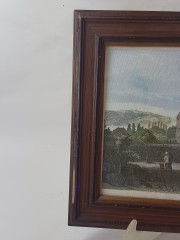 Картина винтажная "Монастырь Марии Лаах", деревянная рама, 28,5 x 22,5 см, Германия, 1960-70гг.