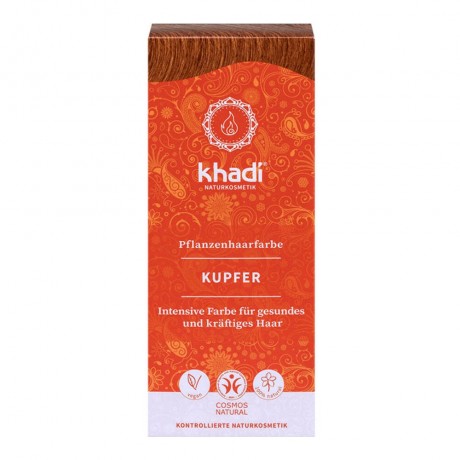 Khadi Naturkosmetik Pflanzenhaarfarben Kupfer 100g  Травяная краска для волос медь 100г