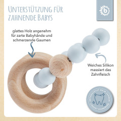 bieco Greifling Holz Natur mit Silikon Kugeln Baby Beissring 7cm Greifring 0 M Beissringe Клатча из натурального дерева с силиконовыми шариками Детское прорезыватель для зубов 7см Захватывающее кольцо 0 М Прорезыватель для зубов