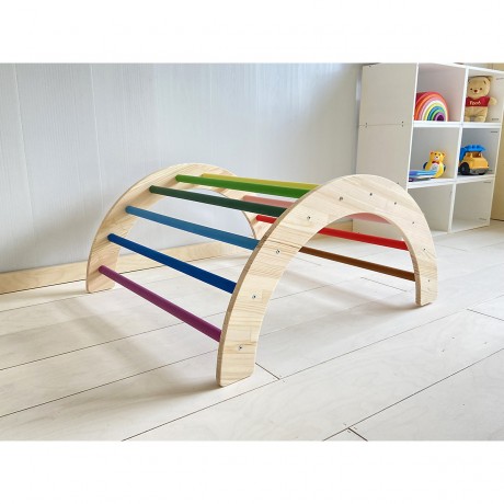 Woodwork for Kids 3-teiliges Piklerset Massivholz mit Kletterdreieck Набор из 3-х частей для пиклера из массива дерева с треугольником для лазанья
