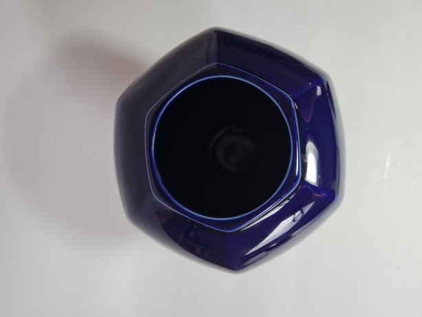 Golden love peacock Винтажная кобальтовая Ваза с позолотой 24К "Павлин в цветах", 25см, Япония 1960г.