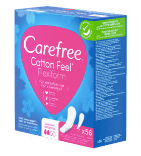 Carefree Slipeinlage Cotton Feel Flexiform ohne Duft 56 St, Карефри Ежедневные прокладки с хлопком Флексиформ 56шт, 3 упаковки (168 шт)
