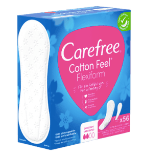 Carefree Slipeinlage Cotton Feel Flexiform ohne Duft 56 St, Карефри Ежедневные прокладки с хлопком Флексиформ 56шт, 3 упаковки (168 шт)