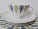 Thomas Винтажное чайное  фарфоровое трио "Листья" в зелено-синих тонах, Германия, 1960-70гг.