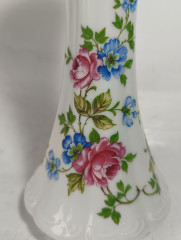 Ваза винтажная Royal KPM Bavaria, с розово-голубыми цветами, средний размер, ручная работа, фарфор, 21 см, Германия, 1970-80гг.