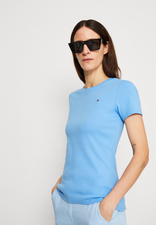 Tommy Hilfiger SLIM CODY  Print T-shirt hydrangea blue SLIM CODY Футболка с принтом гортензия синяя