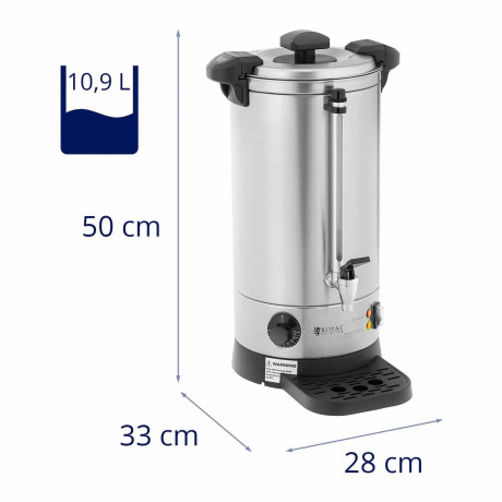 Royal Catering Royal Catering Heisswasserspender Wasserkocher Edelstahl Heisswasserbereiter Heissgetrankespender 1500W 9, 9 l, 1500 W  Диспенсер для горячей воды Royal Catering, чайник из нержавеющей стали, чайник для горячей воды, диспенсер для горячих н