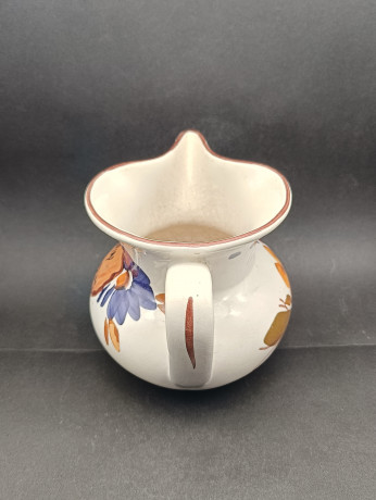 Кувшин винтажный Bayreuther, с ярким оранжево-фиолетовым декором, керамика, 19 х 15 см, Германия, 1960-70гг.