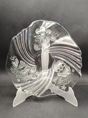 Тарелка декоративная винтажная Mikasa / Studio Nova, хрустальное стекло, 22.5 см, Германия, 1970-80гг.