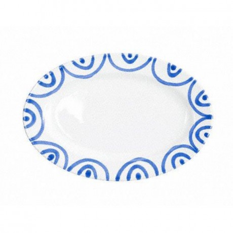 Gmundner Keramik Gmundner Keramik Blaugeflammt Platte oval mit Fahne Gourmet 21x14x2,1 cm Gmundner керамическая овальная тарелка с синим пламенем и флажком Gourmet 21x14x2,1 см