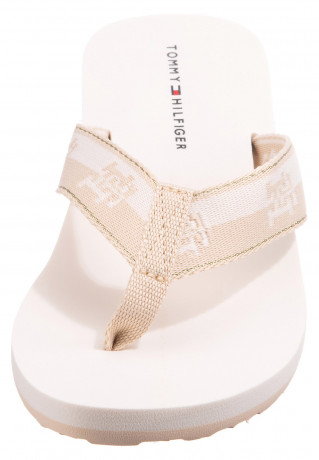 Tommy Hilfiger ZEHENTRENNER T-bar sandals weathered white THONG SLIPPERS Сандалии с Т-образной перемычкой выветрившийся белый