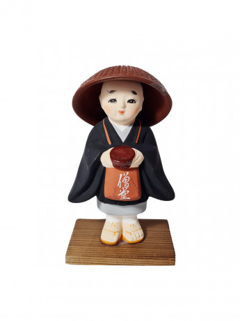 Статуэтка винтажная Im Stil Japan "Японский монах в шляпе", среднего размера, керамика, 14 см, Германия, 1960-70гг.