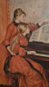 Картина винтажная K.Ferd.Heckel "Девушка и учительница игры на фортепиано", в деревянной раме, 67 x 55 см, Германия, 1960-1970гг.