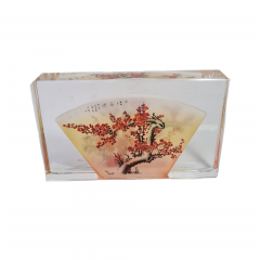 Декоративная 3Д картина в стекле "Дерево. Китай", 18,5 x 3 x 11,5 см, Германия, 1960-70гг.  