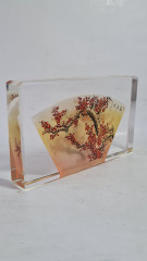 Декоративная 3Д картина в стекле "Дерево. Китай", 18,5 x 3 x 11,5 см, Германия, 1960-70гг.  