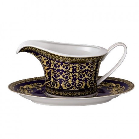 Rosenthal meets Versace Rosenthal Versace Medusa blue Sauciere 0,55 L Соусник Rosenthal Versace Medusa голубой 0,55 л