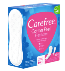 Carefree Slipeinlage Cotton Feel Flexiform ohne Duft 56 St, Карефри Ежедневные прокладки с хлопком Флексиформ 56шт, 5 упаковок (280 шт)