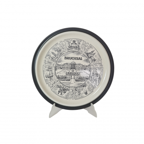 Goebel Bavaria Декоративная тарелка в черно-белых тонах "г.Брухзал", 32,5 x 2,5 см, Германия, 1960-70гг.