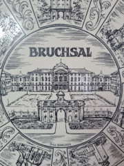 Goebel Bavaria Декоративная тарелка в черно-белых тонах "г.Брухзал", 32,5 x 2,5 см, Германия, 1960-70гг.