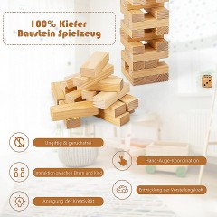 COSTWAY Wackelturm 54 Blocke aus Kiefernholz Качающаяся башня из 54 блоков из сосны.
