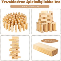 COSTWAY Wackelturm 54 Blocke aus Kiefernholz Качающаяся башня из 54 блоков из сосны.