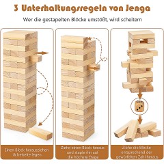 COSTWAY Wackelturm 54 Blocke aus Kiefernholz Качающаяся башня из 54 блоков из сосны.