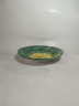 Тарелка декоративная винтажная Alimenti, с желто-зеленым декором, в стиле майолика, керамика, 20 см, Италия, 1960-70гг.