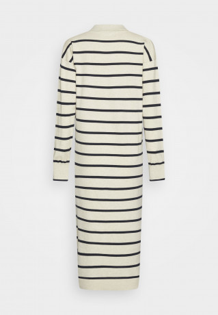 Tommy Hilfiger SOFT POLO MIDI DRESS  Jumper dress heathered oatmilk/desert sky  ПЛАТЬЕ SOFT POLO MIDI Платье-джемпер овсяное молоко с вересковым оттенком / небо пустыни