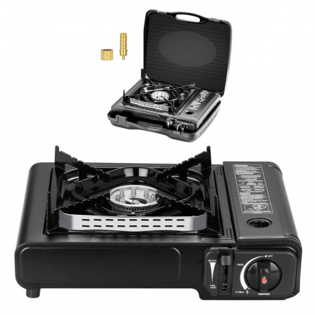 Mianova Mianova Gaskocher Campingkocher 1 Flammig 2 in 1 LPG Anschluss Set, Outdoor BBQ Barbecue Grill Gas Camping Herd Kocher Tischgrill Notfall Campingherd Notfallkocher Gaskocher Газовая плита Mianova Кемпинговая плита 1 пламя 2 в 1 Комплект для подкл