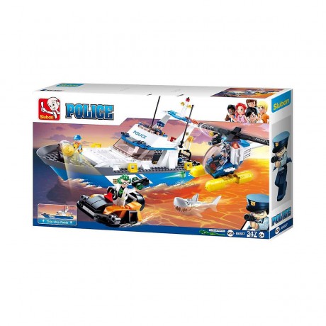 Sluban Klemmbausteine Polizei Wasser Set (339 Teile) Полицейский набор воды (339 предметов)