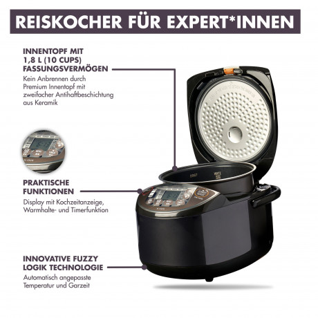 Zojirushi Zojirushi Reiskocher NL-GAQ18, 760,00 W, Dampffunktion, Fuzzy Logik Technologie Рисоварка Zojirushi NL-GAQ18, 760,00 Вт, функция пара, технология нечеткой логики
