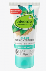 alverde NATURKOSMETIK Gesichtsfluid Clear, 50 ml Прозрачный флюид для лица от alverde NATURKOSMETIK c антибактериальным эффектом, 50мл