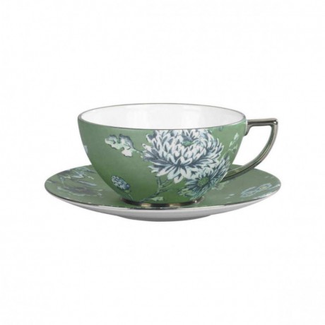 Wedgwood Wedgwood 'Jasper Conran Chinoiserie Green' Kaffeetasse / Teetasse 0,23 L mit Untertasse 2-tlg. Wedgwood "Jasper Conran Chinoiserie Green" Чашка кофейная/чайная 0,23 л с блюдцем, 2 предм.