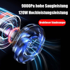 TUABUR TUABUR Akku-Handstaubsauger 9000PA kabelloser Mini-Autostaubsauger mit LED-Beleuchtungsfunktion, Zusammenklappbarer 3-in-1-Multifunktions-Kleinstaubsauger Grun Беспроводной ручной пылесос TUABUR 9000PA Беспроводной мини-автомобильный пылесос с функ