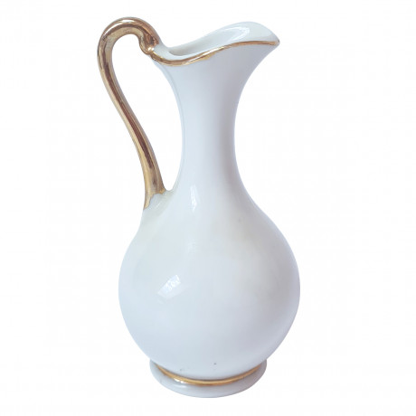 Ваза винтажная "Берн" с золотой ручкой и гербом, фарфор, 8.5 x 4см, Германия, 1960-70гг.