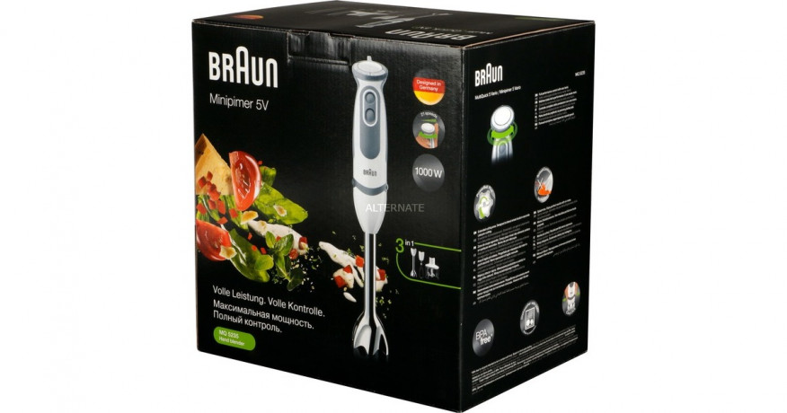 Braun Braun MultiQuick 5 Vario MQ 5235, Stabmixer weiss/hellgrau  weiss/hellgrau Braun MultiQuick 5 Vario MQ 5235, погружной блендер белый/светло-серый