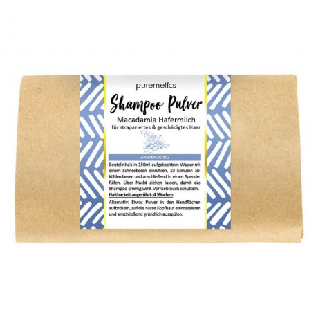 puremetics Shampoo Pulver Macadamia Hafermilch 50g  Порошок шампуня Молоко овса макадамии 50г